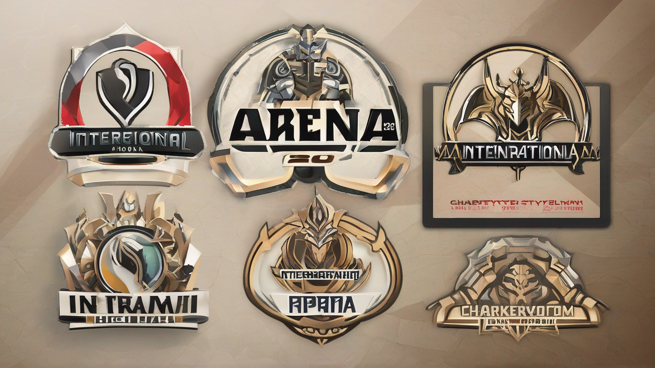 Logo i arena The International 2025 z charakterystycznym czerwonym motywem i wypełniona fanami
